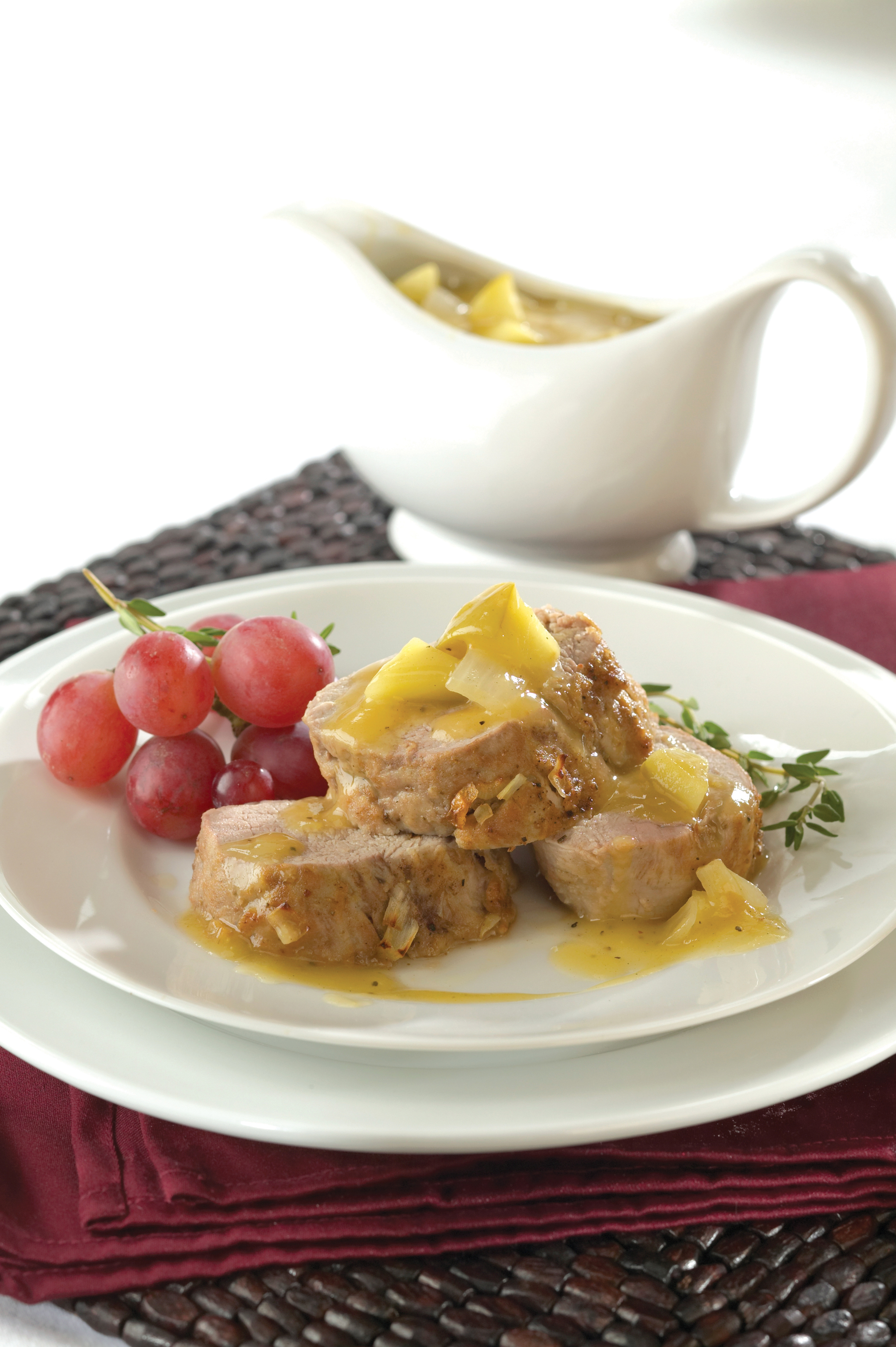 CalvadosBraised Pork Tenderloin Roast with Peppered Apple & Onion Gravy Pork Recipes Pork