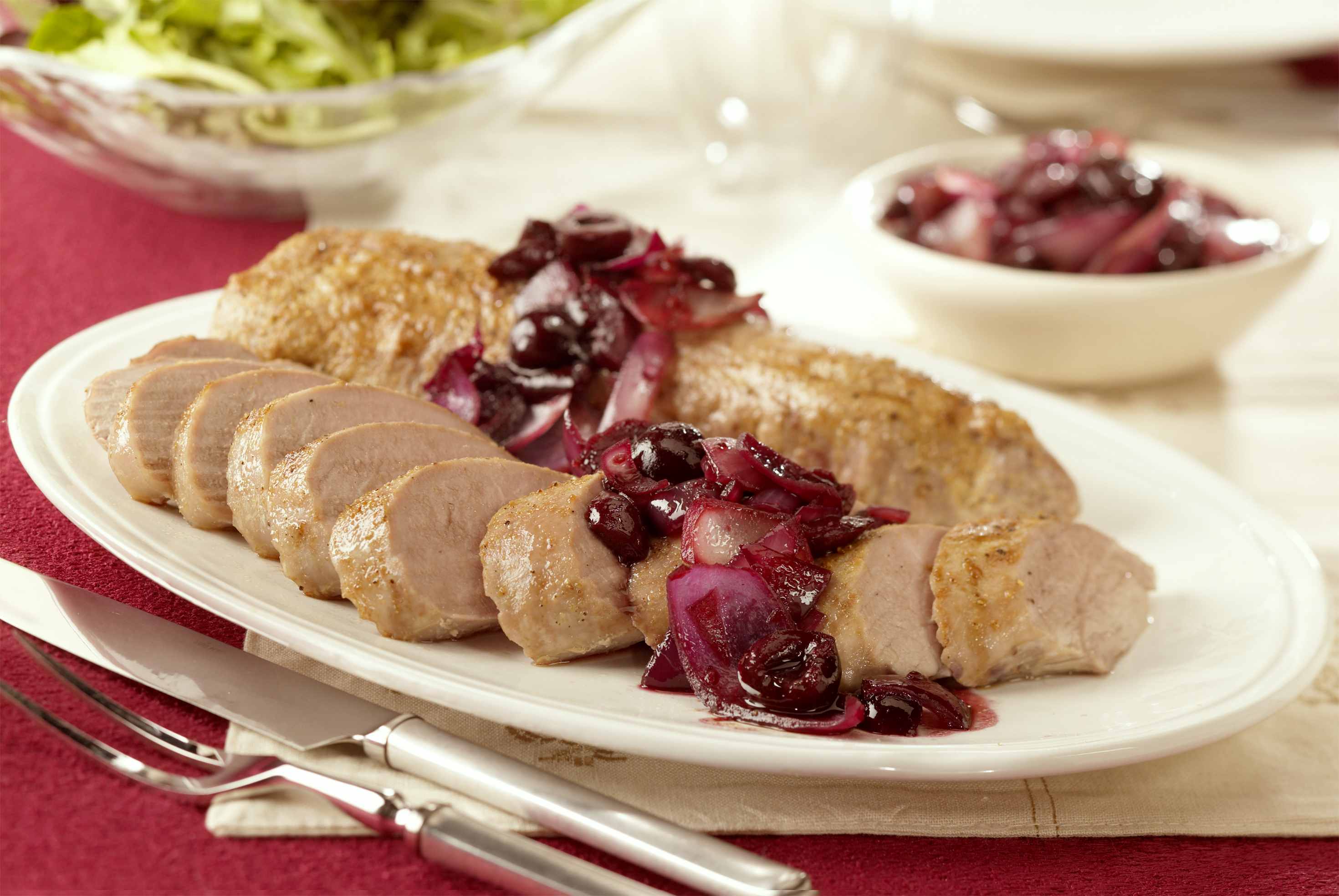 PanSeared Pork Tenderloin with Sweet CherryOnion Jam Pork Recipes